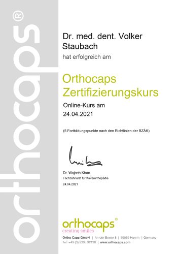 zahnarzt-volker-staubach--orthocaps-zertifikat